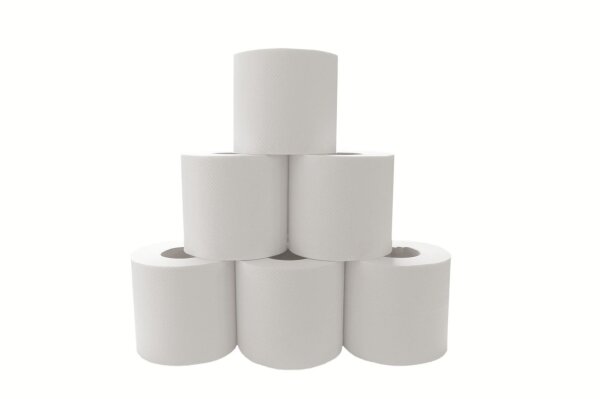 Toilettenpapier, 4-lg., Zellstoff, geprägt 9,7x13cm, 150 Blatt pro Rolle, versch. Mengen