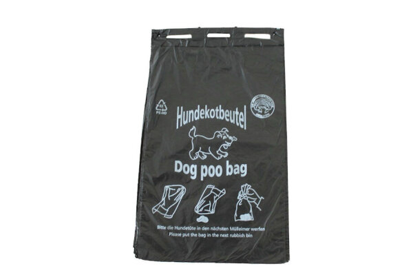 Hundekotbeutel - ÖKO - schwarz bedruckt weiß - abreissbar - 20 x 32 + 3 cm - verschiedene Mengen