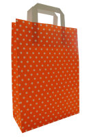 Papiertragetasche PUNKTE, 80 g/qm, 18 + 8 x 22 cm, orange...