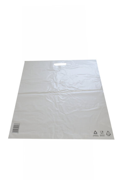 LDPE -  COEX Tragetasche WEISS, 38 x 45 + 5 cm, 51 µm, 500 Stück