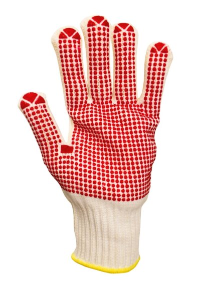 SP Handschuhe  Baumwolle rote Noppen, 1 Paar, Größe  M