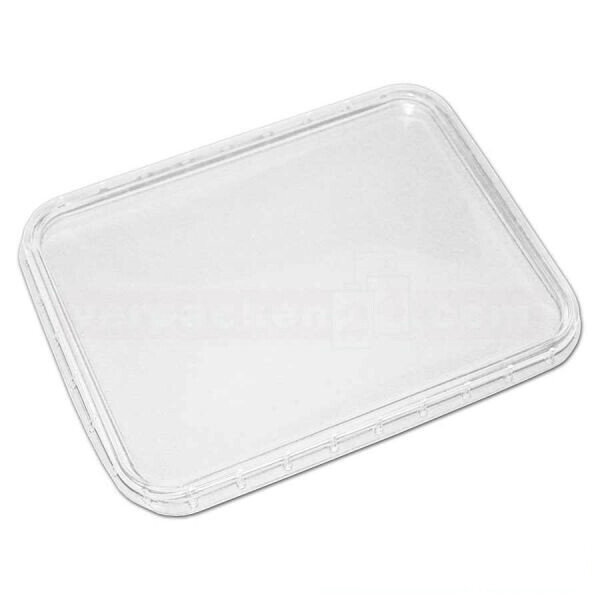 Deckel transparent für Salatschale eckig, weiß 500 g und 1000 g, 100 Stück (400 Stück = 1 Karton)