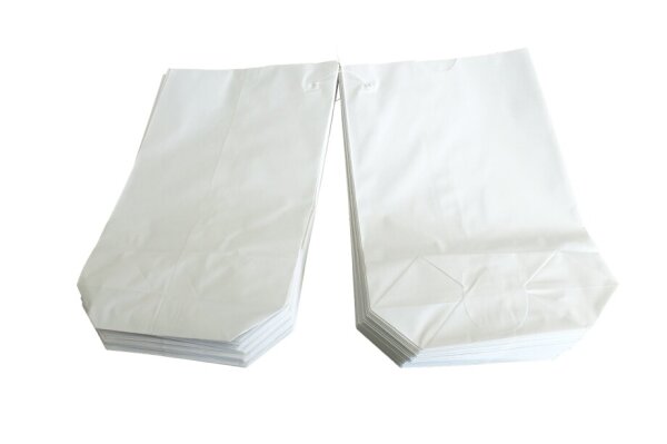Papierbodenbeutel weiß, gefädelt, verschiedene Größen und Mengen